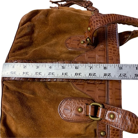 Cole Haan Baguette Brown Suede Leather Trim Handbag - Picture 8 of 10